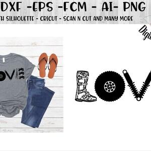 ATV Motocross SVG - png - fcm - eps - dxf - ai Cut File - Silhouette - Cricut - Motocross Cut file - Motorcross SVG - 4 Wheeler Love Cut