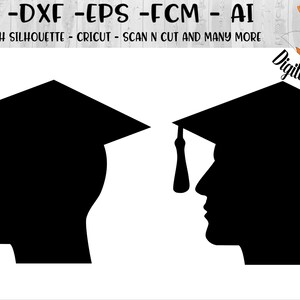 Male Graduation Silhouette SVG  - png - dxf - eps - ai - fcm - Cut File - Graduation SVG - Graduation Cut File