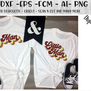 Big Man Little Man Father and Son SVG set - dxf - png - eps - fcm - ai - Cut file - Silhouette - Cricut - Daddy SVG -  Father&#39;s Day svg