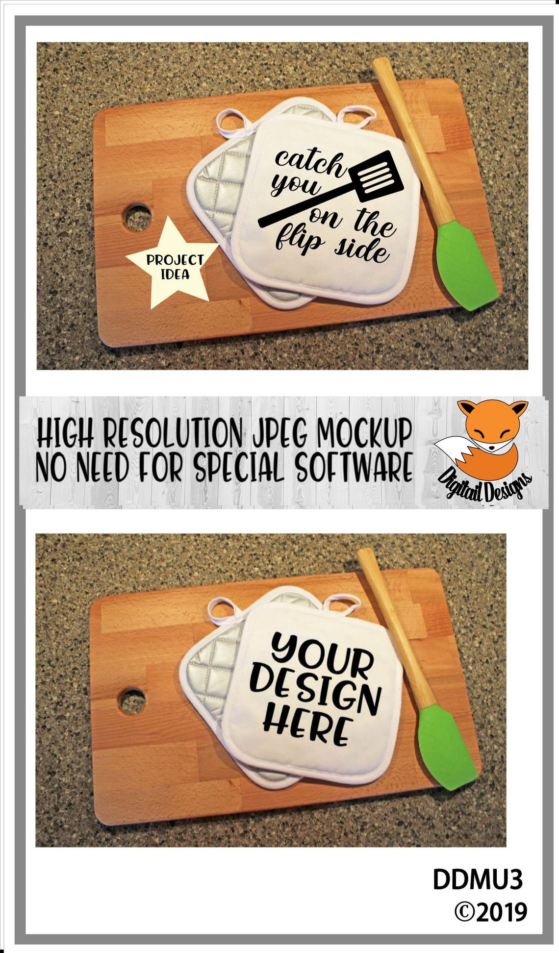Pot Holder Mockup Kitchen Mockup Flat Lay Mockup Mock Up Etsy
