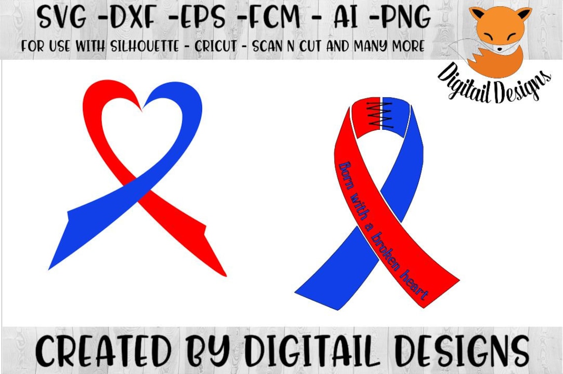 Congenital Heart Defect Awareness Ribbon Svg Png Dxf Eps Etsy