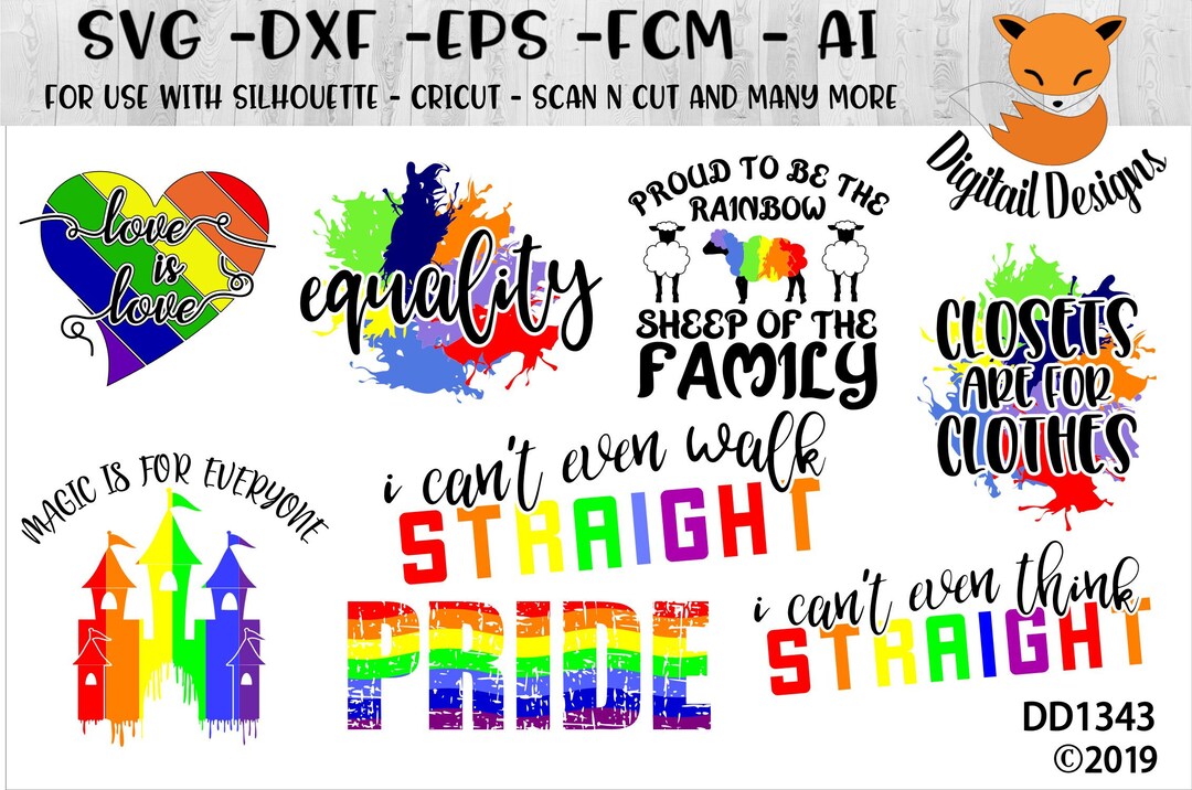 LGBT Pride SVG Bundle - Png - Fcm - Eps - Dxf - Ai - Silhouette ...