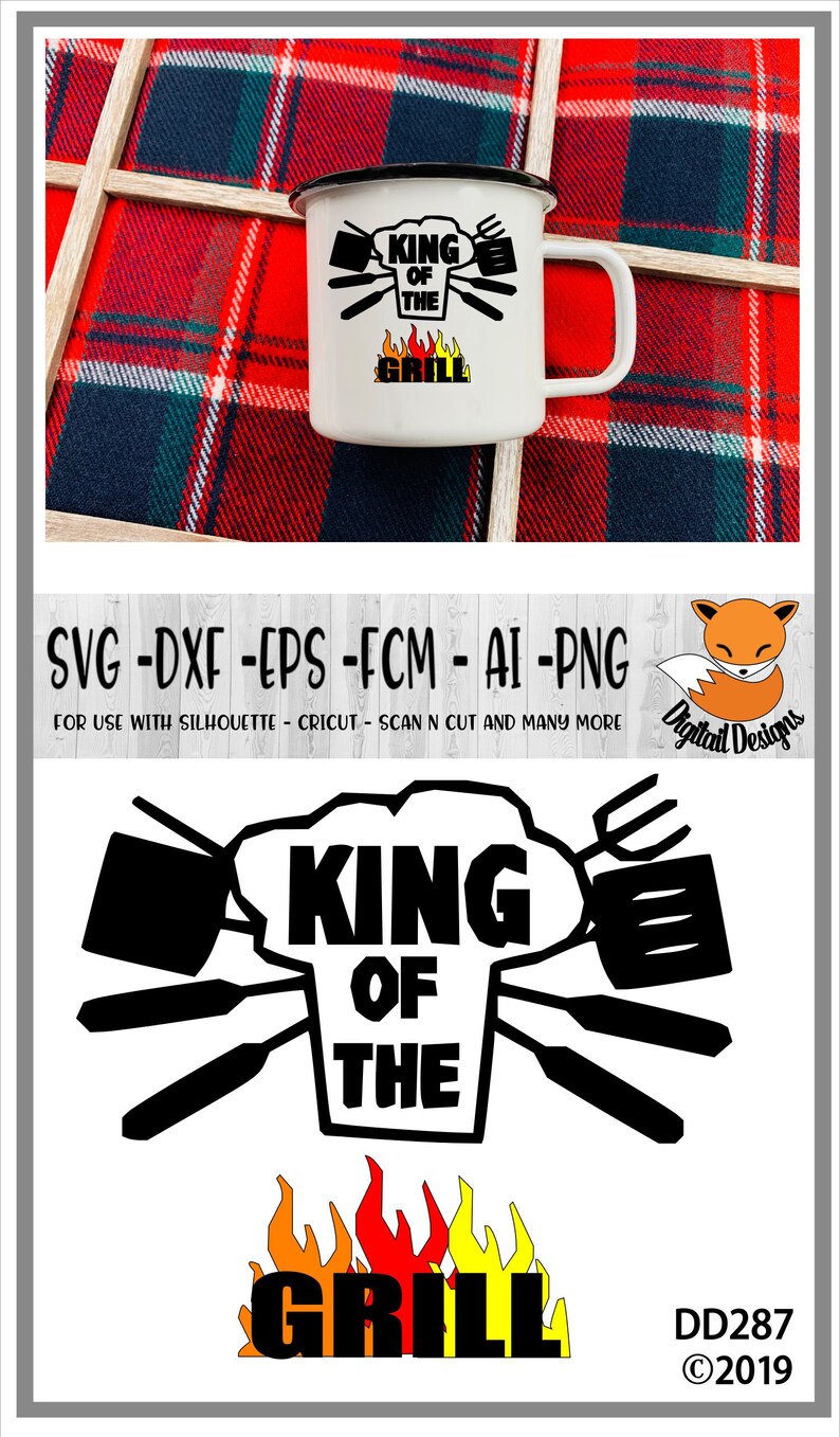 Download King of the Grill SVG dxf png eps fcm ai Cut file | Etsy