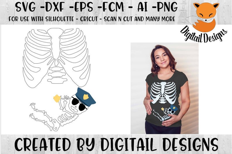 Download Police Baby Skeleton SVG PNG DXF Eps Fcm Ai Cut | Etsy