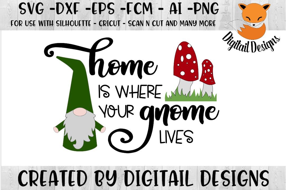 Download Gnome SVG png dxf eps ai fcm Home Is Where Your | Etsy