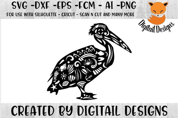 Zentangle Pelican Png Fcm Eps Dxf Ai Cut File Etsy