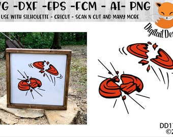 Clay Target SVG - png - fcm - eps - dxf - ai - Cut File - Silhouette - Cricut - Broken Clay Pigeon SVG - Trap Target SVG - Skeet target