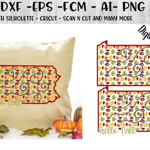 Pennsylvania Fall SVG - png - eps - fcm - ai - dxf - Cut File - Pennsylvania Autumn SVG - Silhouette - Cricut - Scan N Cut - PA Leaves