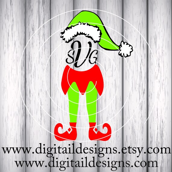 Christmas Elf Monogram Svg Dxf Png Eps Fcm Ai Elf Etsy