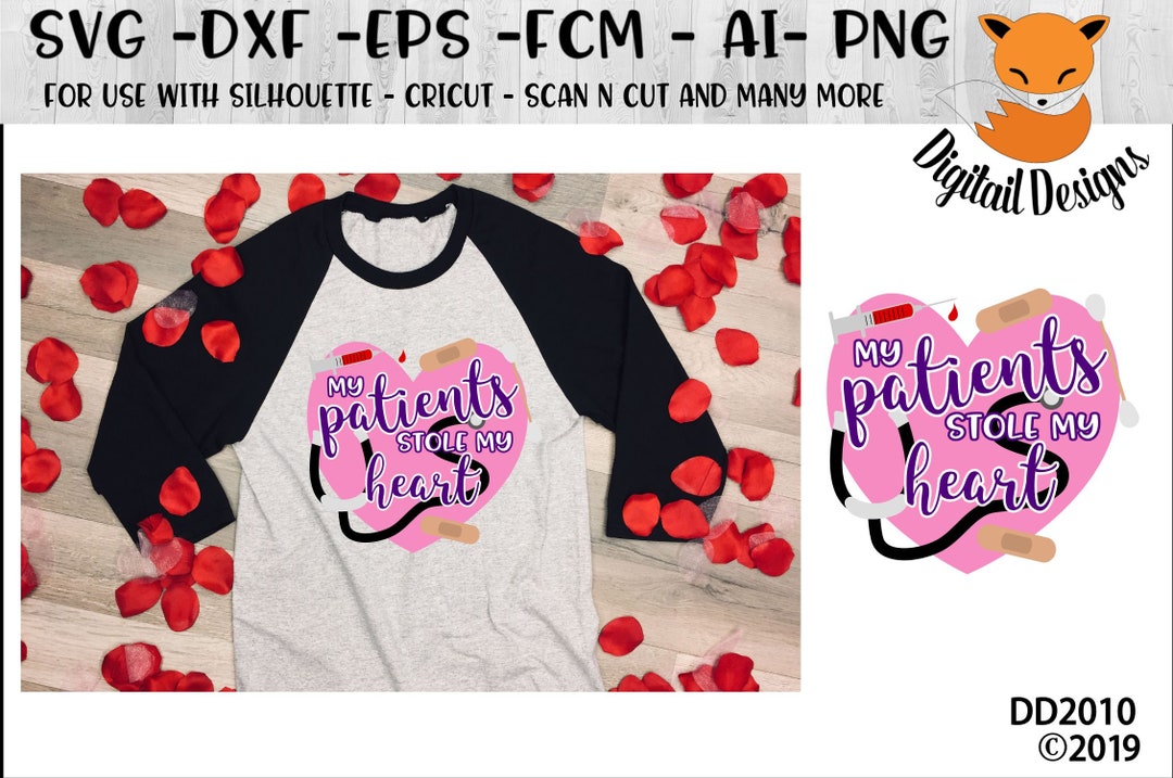 Nurse Valentine SVG - Png - Fcm - Eps - Dxf - Ai Cut File - Silhouette ...