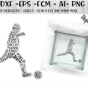 Soccer Word Art SVG - png - fcm - eps - dxf - ai Cut File - Silhouette - Cricut - Scan n Cut - US and European Version - Soccer SVG