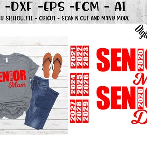 Senior Mom SVG - Senior Dad SVG - dxf - eps - ai - fcm - cut file - Senior SVG - Graduation Cut File - Class of 2020 Dad svg - Mom