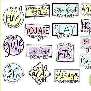 Motivational Quote Glitter Background Sublimation Bundle
