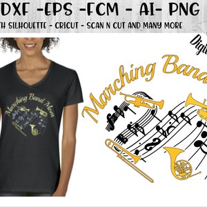 Band Mom SVG - png - dxf - eps - fcm - ai - Instant Download - Commercial Use - Cricut Silhouette File - Marching Band SVG