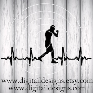 Boxing EKG SVG - png - fcm - eps - dxf - ai - Cut File - Silhouette - Cricut - Boxing Heartbeat - Boxing SVG - Boxing Silhouette