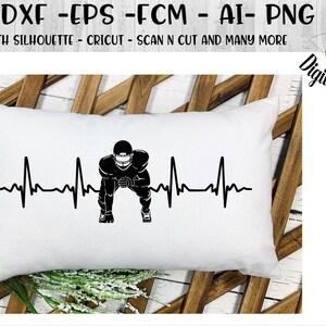 Football EKG SVG - png - dxf - eps - ai - fcm - Cut File - Football SVG - Football Heartbeat - Silhouette - Cricut - Commercial Use