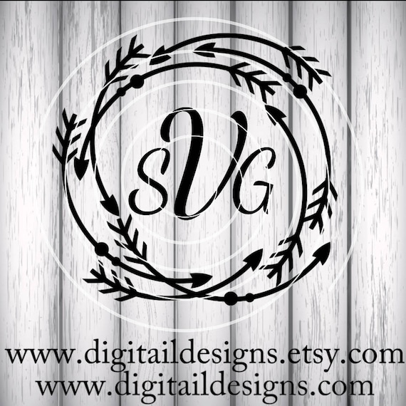 Download Arrow Monogram Frame SVG png dxf eps ai fcm Arrow | Etsy