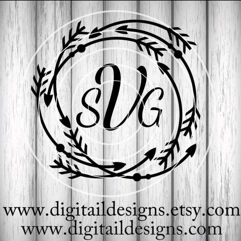 Download Arrow Monogram Frame SVG png dxf eps ai fcm Arrow | Etsy