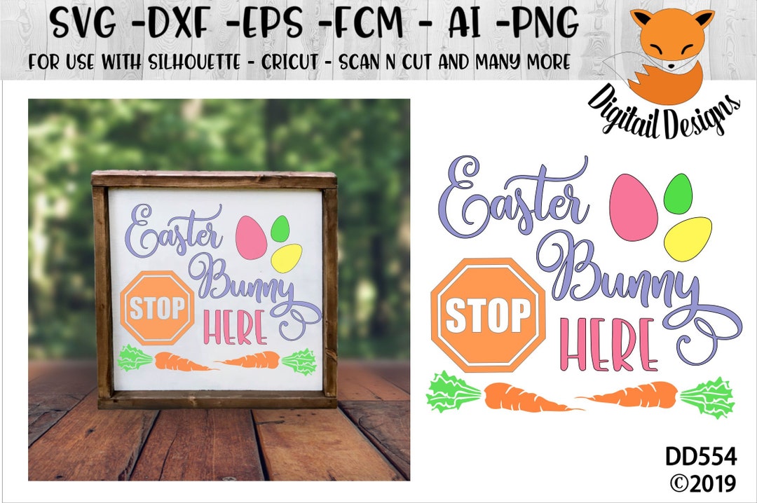 Easter Bunny SVG - Png - Dxf - Eps - Ai -fcm - Cut File - Silhouette ...