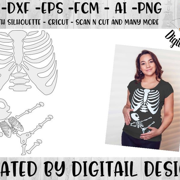 Karate Baby Skeleton SVG - PNG - DXF - Eps - Fcm - Ai - Cut File - Printable Clipart - Halloween Baby X-ray - Martial Arts Skeleton svg