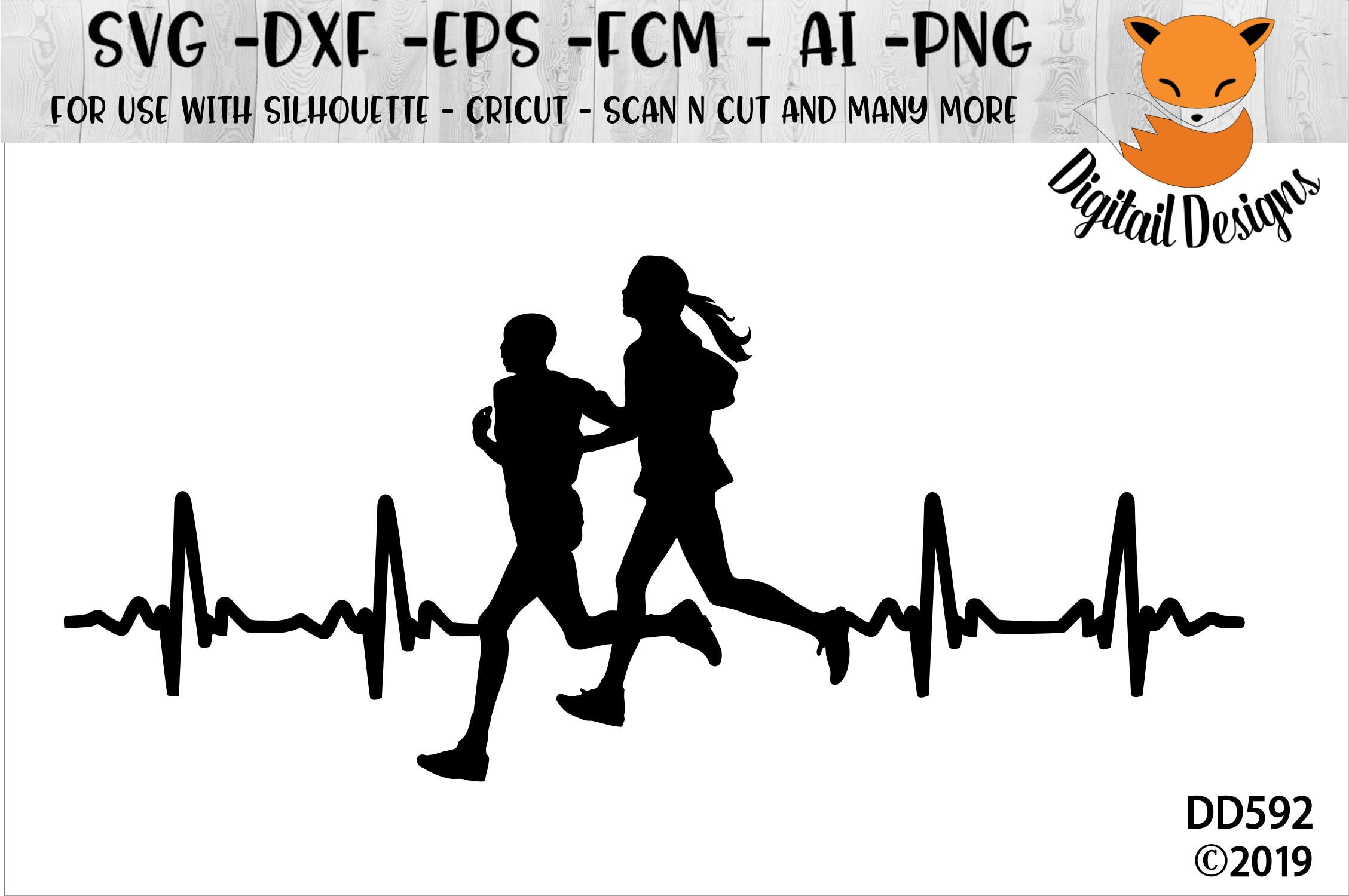 Download Runner Ekg Svg Png Dxf Eps Ai Fcm Cut File Etsy