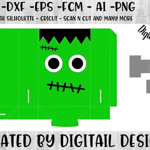 Halloween Treat Bag Pattern SVG - png - eps -dxf - fcm - ai - Cut file - Silhouette - Cricut - Halloween Box SVG - Candy Treat bag