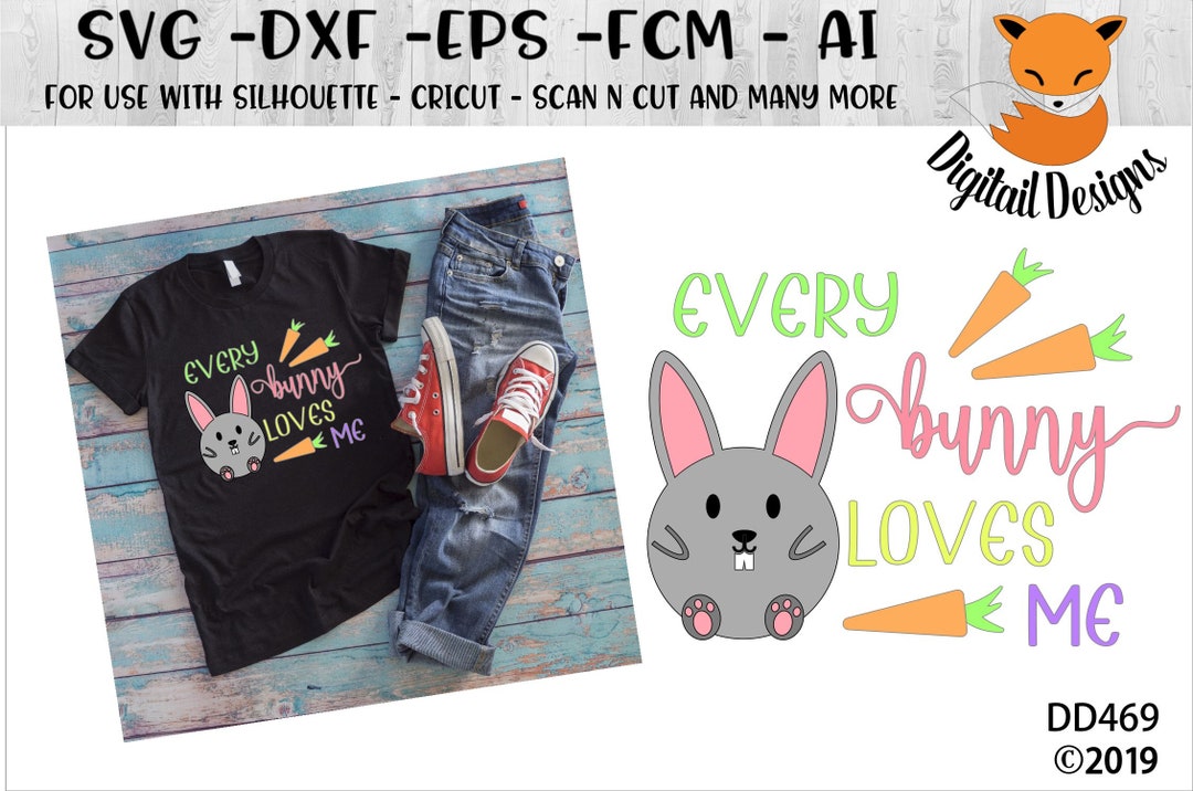 Easter Bunny SVG - Png - Dxf - Eps - Ai -fcm - Cut File - Silhouette ...