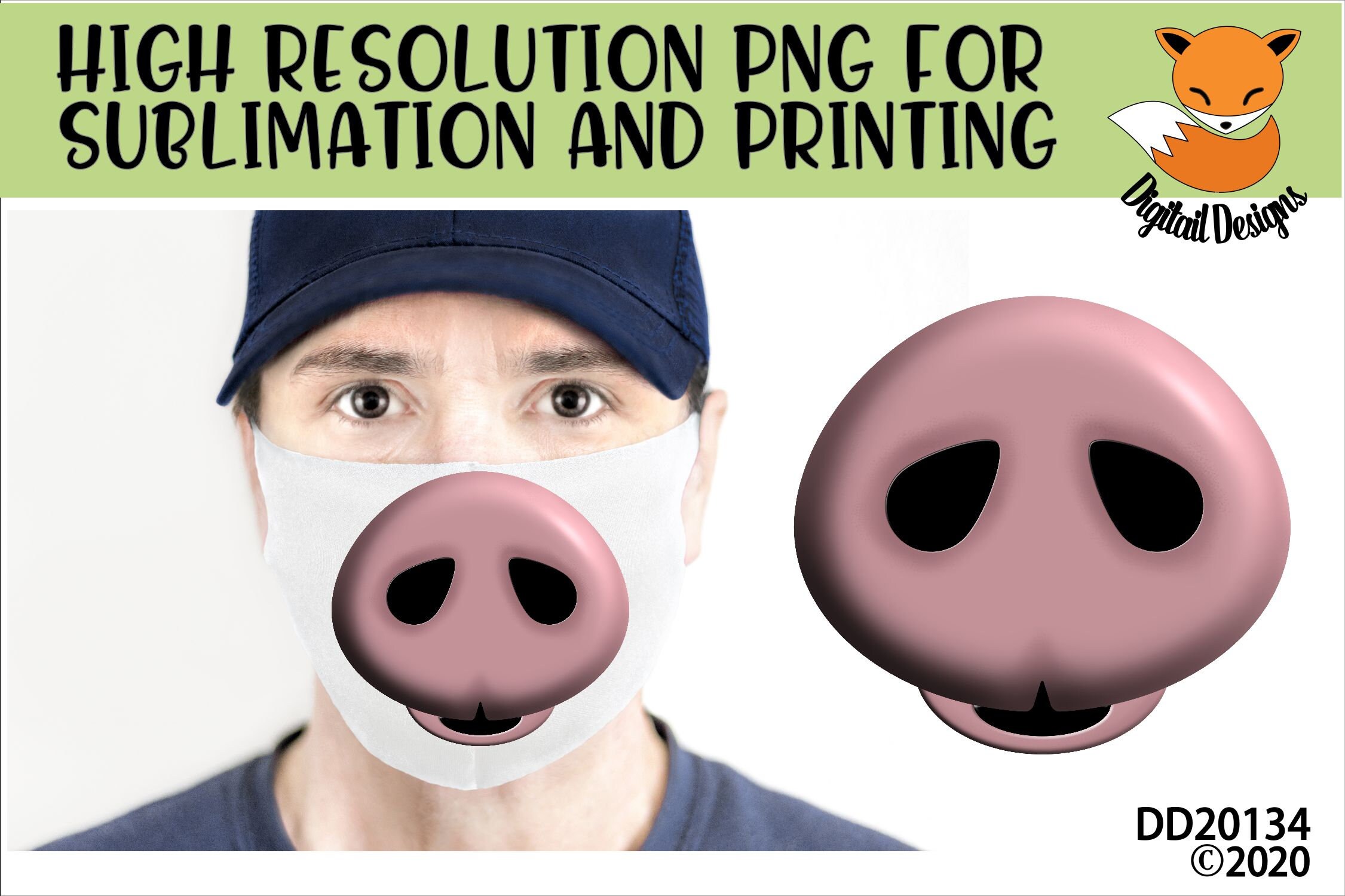 Animal Nose Face Mask Designs PNG Instant Download Face | Etsy