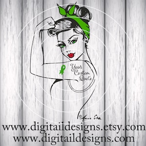 Custom Rosie SVG - eps - ai - dxf - Cut File - Silhouette - Cricut - Rosie SVG - Ihre Wahl von Farbe und Bewusstsein SVG - Rosie der Riveter