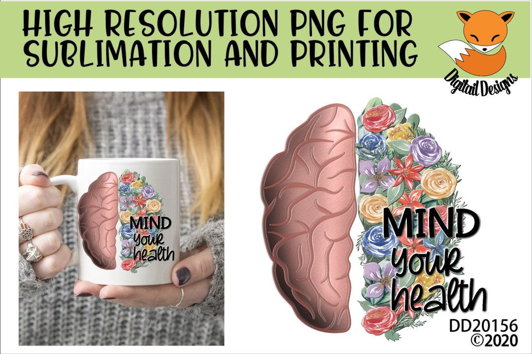 Mental Health Awareness Sublimation PNG - Instant Download - Brain ...