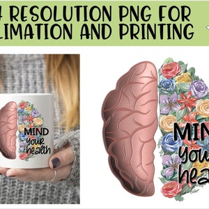 Mental Health Awareness Sublimation PNG - Instant Download - Gehirn Sublimation - Depression Bewusstsein - PTSD Bewusstsein