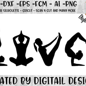 Yoga Love SVG - png - dxf - eps - fcm - ai - Yoga Cut file - Yoga Teacher SVG - I Love Yoga Cut File - Yoga Design - Commercial Use SVG