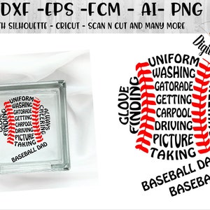 Baseball Mom SVG - png - dxf - eps -fcm -ai - Cut File - Silhouette - Cricut - Softball SVG - Baseball Dad SVG - Baseball Team Logo