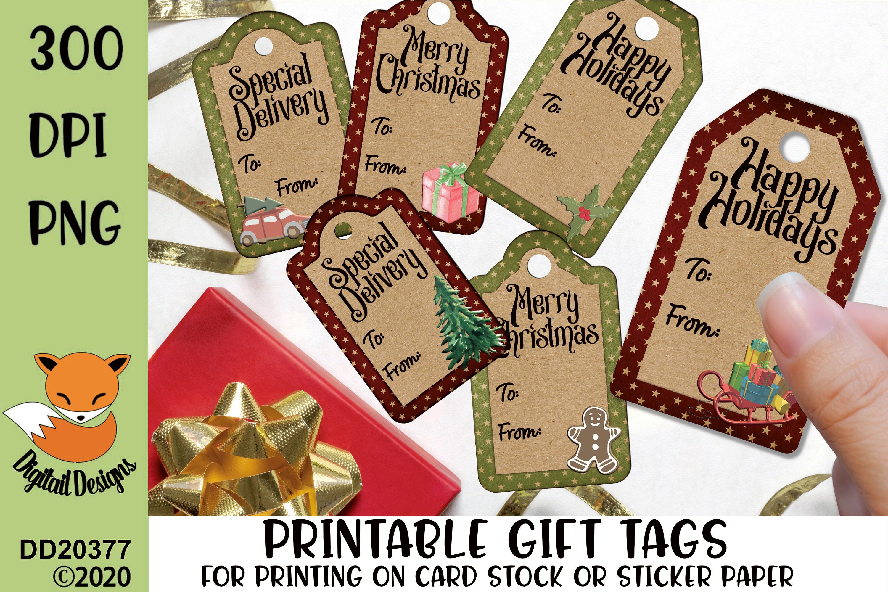 Printable Christmas Gift Tags Sublimation gift tags Gift Etsy