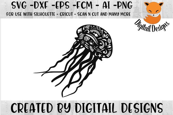 Download Art Collectibles Clip Art Hand Drawn Doodle Svg Silhouette Cricut Cut File Patterns Jellyfish