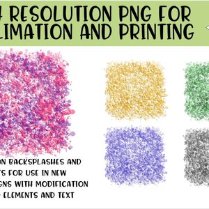 Paint Splatter Style Watercolor Sublimation Background Backsplashes - Digital Use Allowed
