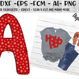 Christmas Doodle Alphabet Letters Sublimation PNG - Instant Download - Alphabet PNG - Christmas Snowflake Letters PNG - Sublimation Letters