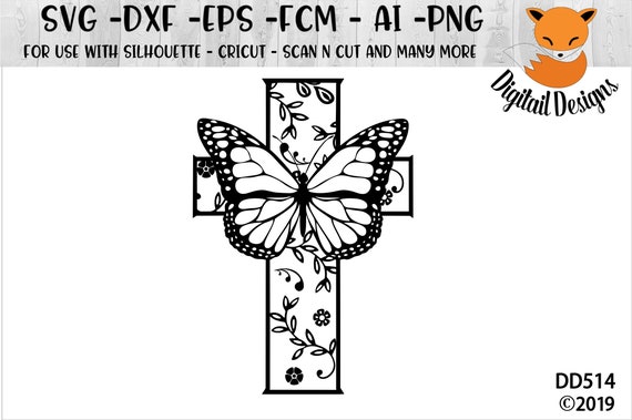 Butterfly Cross Svg Png Fcm Eps Dxf Ai Cut File Etsy