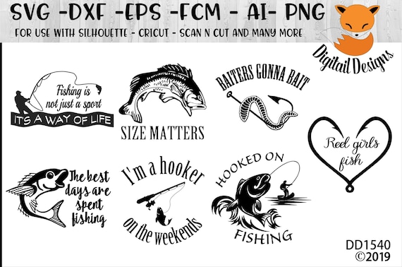 Fishing Bundle SVG Fish Bundle Funny Fishing SVG Size Matters Reel