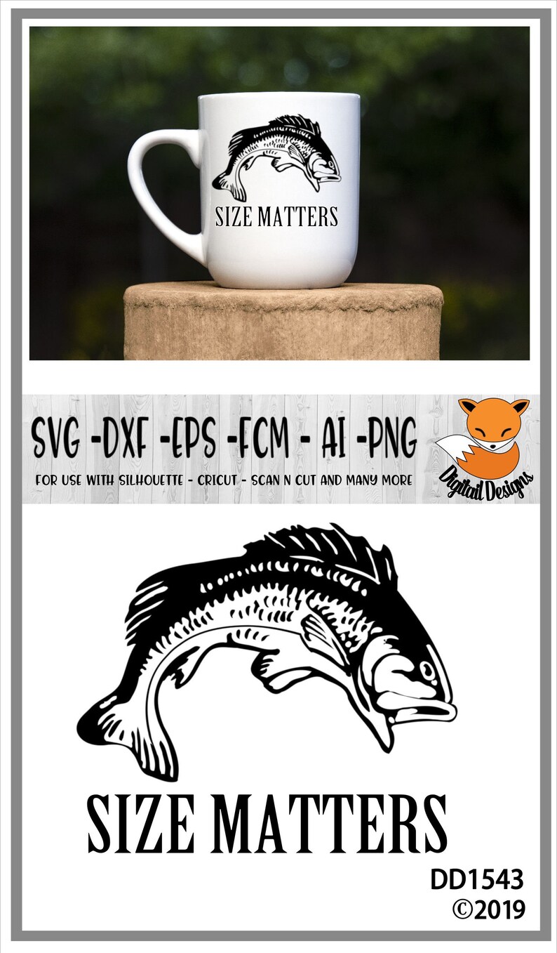 Download Size Matters Fishing SVG png fcm eps dxf ai Cut | Etsy