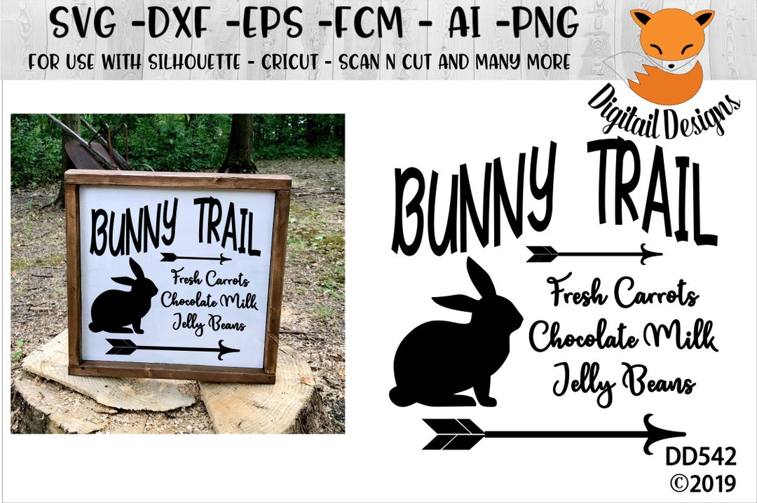 Easter Bunny SVG - Png - Dxf - Eps - Ai -fcm - Cut File - Silhouette ...