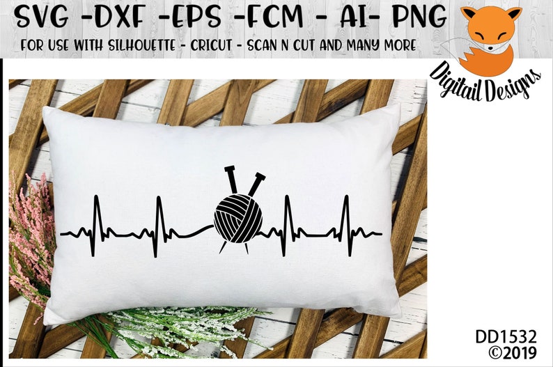 Download Knitting EKG Svg Dxf PNG Fcm Eps Ai Cut file For | Etsy