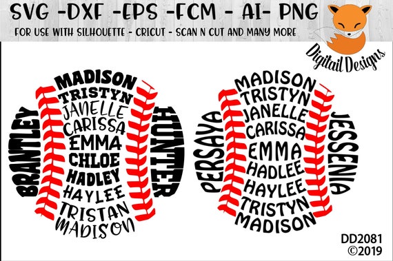 Download Your Custom Baseball Names Word Art Svg Png Fcm Eps Etsy