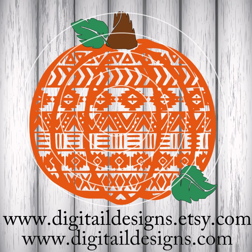 Aztec Pumpkin Monogram Frames SVG - Png - Dxf- Eps -fcm - Ai - Cut File ...