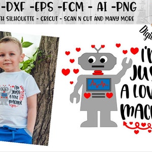 Love Machine SVG - png - dxf - eps - fcm - ai - Cut file - Silhouette - Cricut - Scan n Cut - Robot SVG - Love Machine Robot SVG