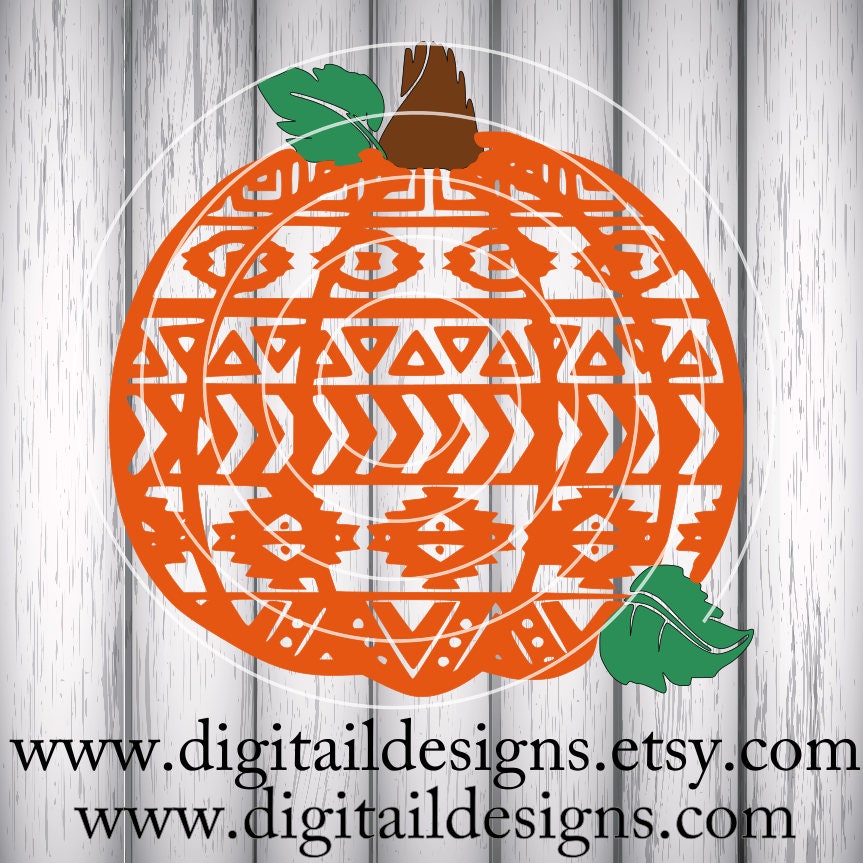 Aztec Pumpkin Monogram Frames SVG - Png - Dxf- Eps -fcm - Ai - Cut File ...