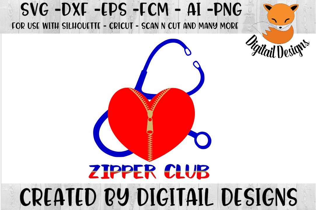 Download Congenital Heart Defect Zipper Club svg png dxf eps | Etsy