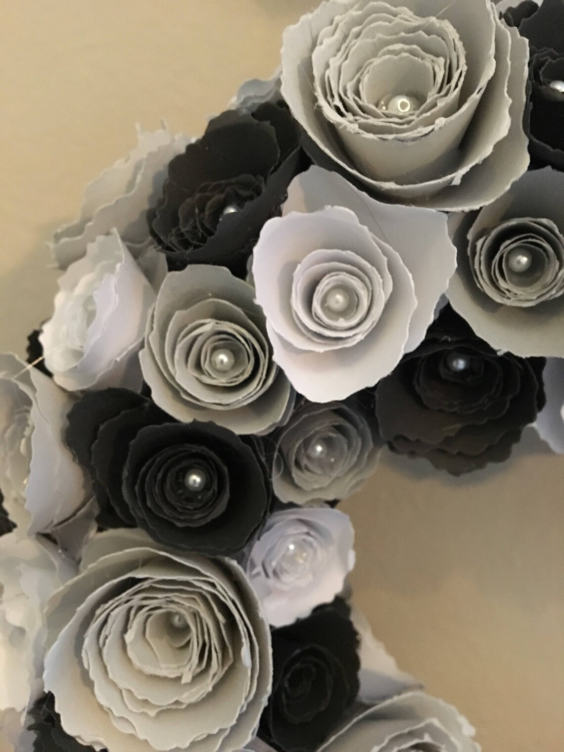 Black Paper Flowers/white Paper Flowers/gray Paper Etsy