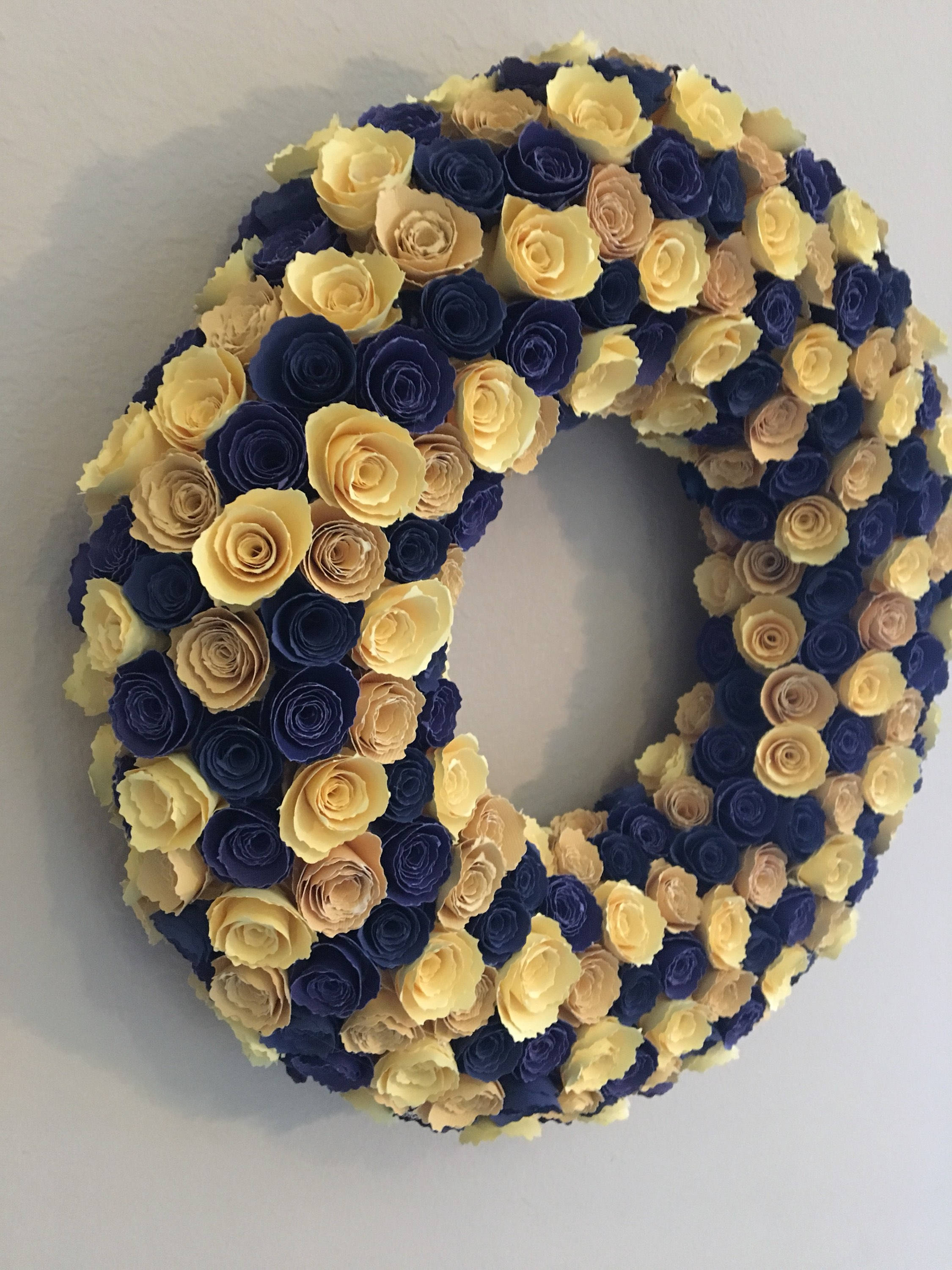Yellow paper flowers/indigo blue paper flowers/light yellow Etsy