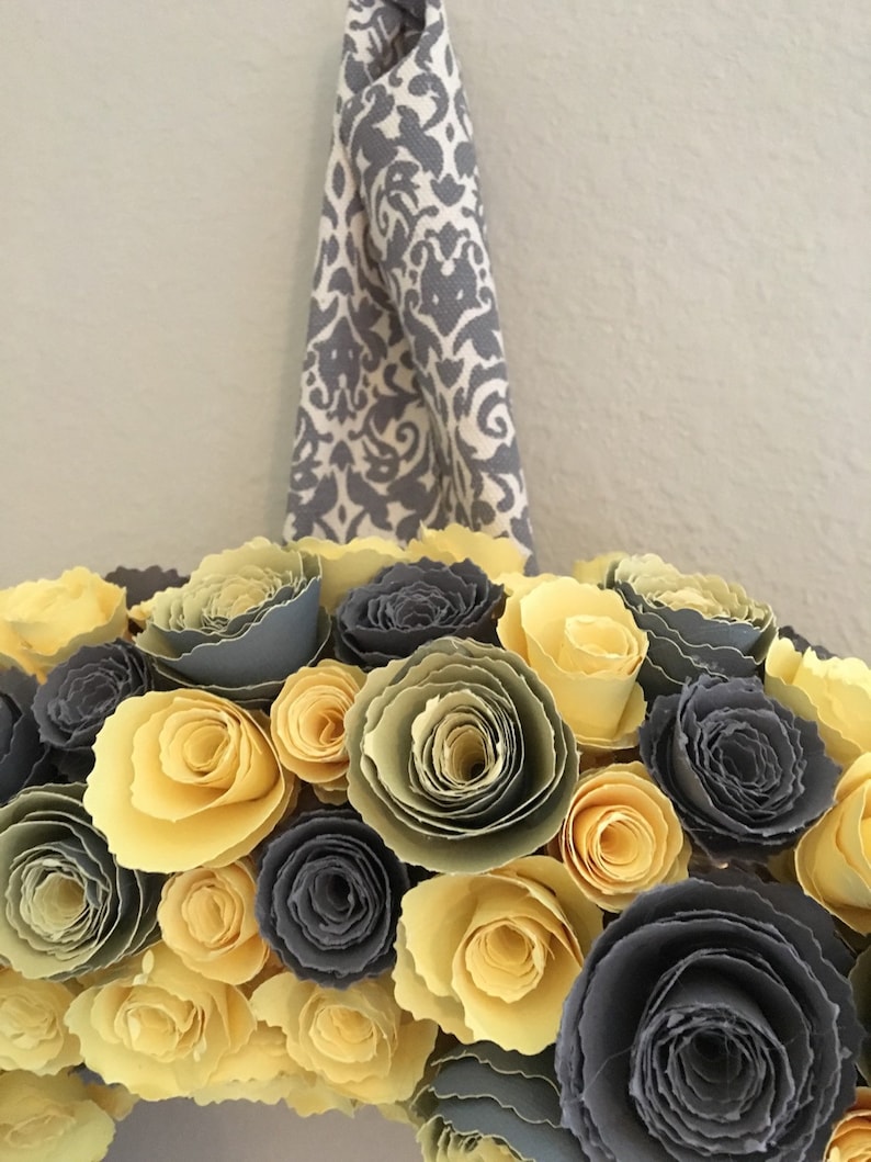 Paper Flowers/yellow Paper Flowers/gray Paper Flowers/yellow Etsy